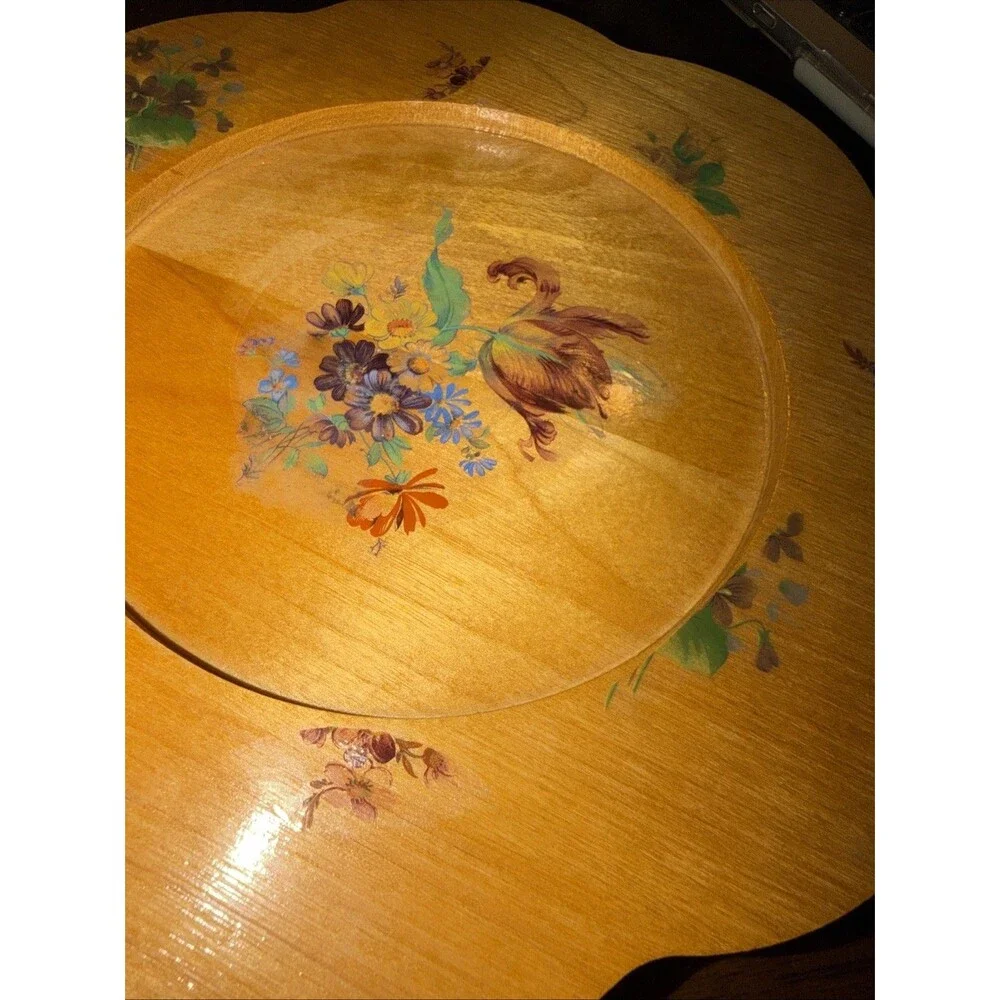 MacKenzie-Childs Floral Decal Wooden Plate 8.5